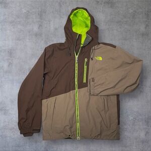 The North Face Cryptic HyVent Parka Jacket Mens M Brown/Green Full Zip  REECO